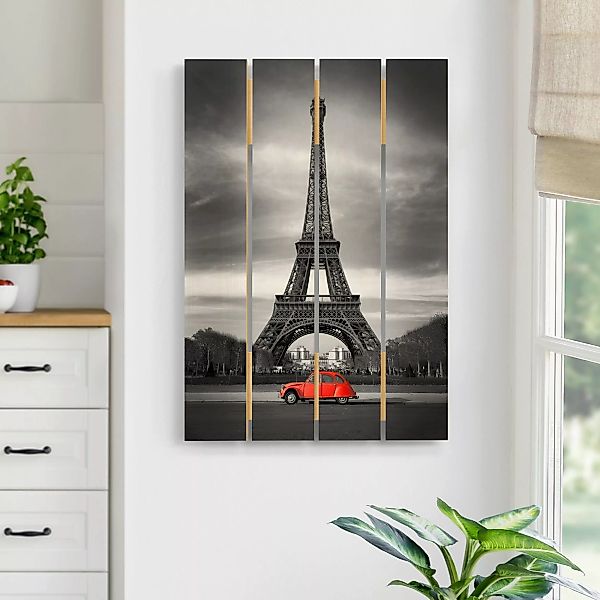 Holzbild Plankenoptik Architektur & Skyline - Hochformat Spot on Paris günstig online kaufen