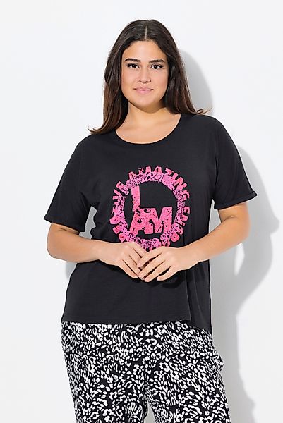 Ulla Popken T-Shirt T-Shirt runder Aufdruck günstig online kaufen
