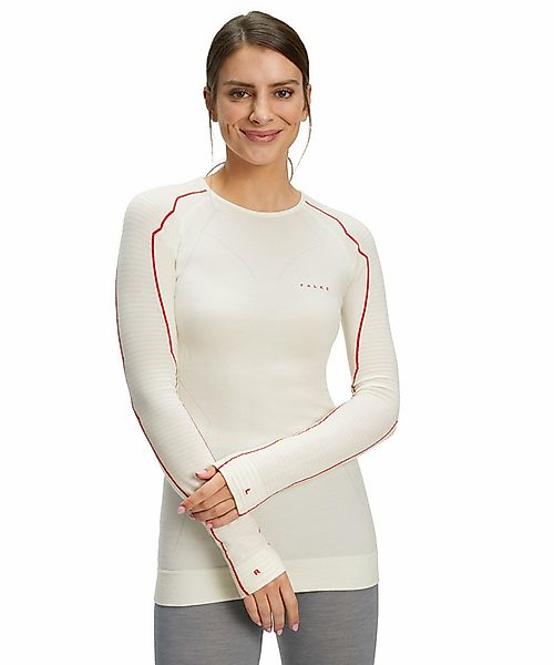 FALKE Damen Langarmshirt Wool-Tech, XL, Weiß, Uni, Schurwolle, 33211-204805 günstig online kaufen