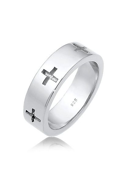 Elli Fingerring Kreuz Cut Out Bandring Religiös Glaube 925 Silber, Kreuz günstig online kaufen