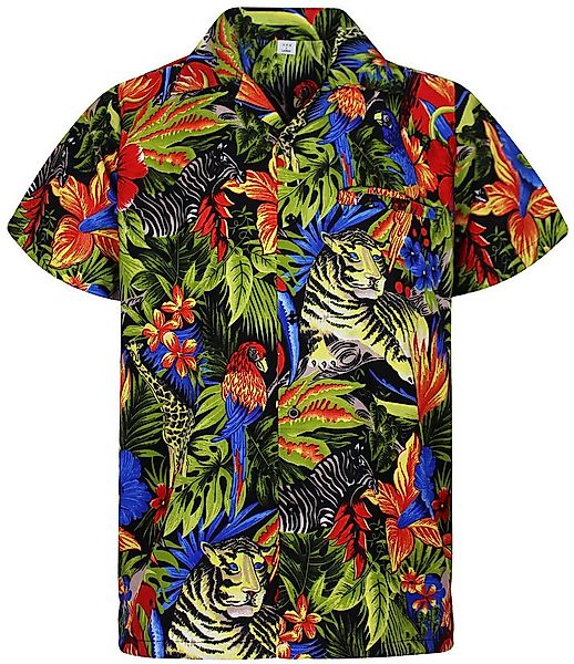 King Kameha Hawaiihemd Jungle Funky Hawaii-Hemd Herren Kurzarm Front-Tasche günstig online kaufen
