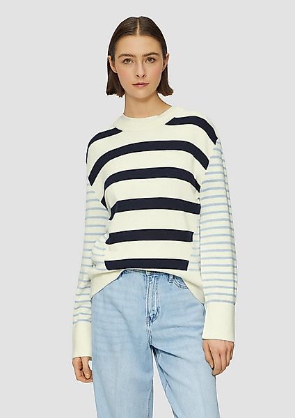 s.Oliver Longpullover Strickpullover Rundhals-Pullover im Streifenmix günstig online kaufen