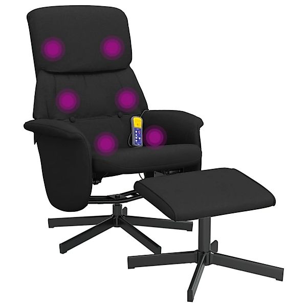 vidaXL Sessel Massagesessel mit Fußhocker Schwarz günstig online kaufen