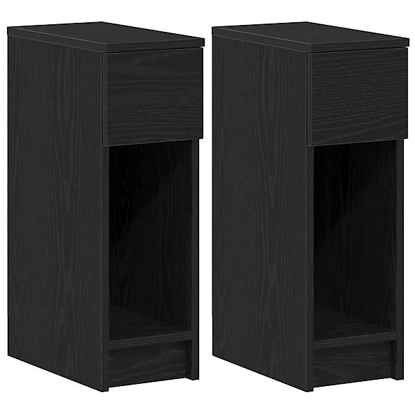 vidaXL Nachttische mit Schublade 2Stk, Schwarz Eichen-Optik 20x36x60cm 8586 günstig online kaufen