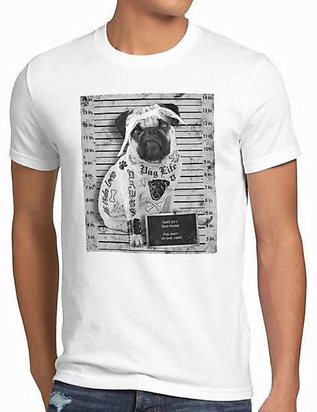 style3 T-Shirt Mops Tattoo pug hund gangster rock punk inked tätowiert bike günstig online kaufen