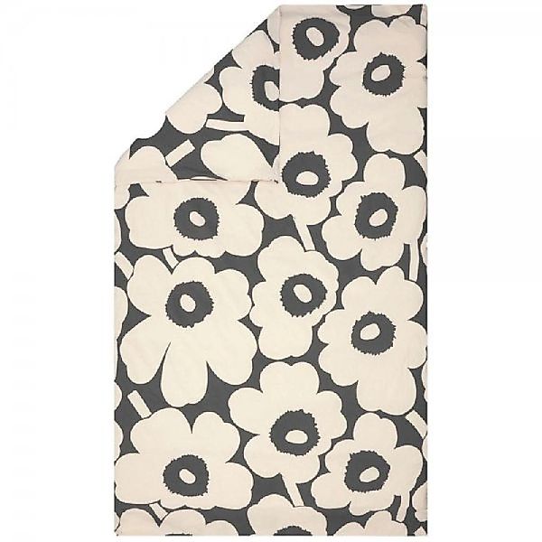 Marimekko Bettwäsche Bettdeckenbezug Unikko Charcoal-Off White günstig online kaufen