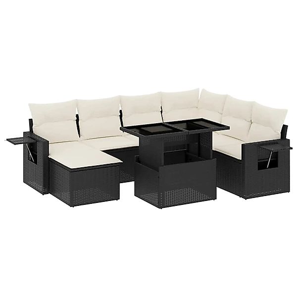vidaXL 9-Tlg Garten-Sofagarnitur mit Kissen Schwarz Poly Rattan 3268096 günstig online kaufen