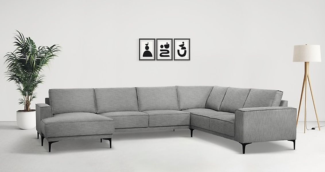 Places of Style Wohnlandschaft »XXL Sofa Oland, Struktur, Flachgewebe, Luxu günstig online kaufen
