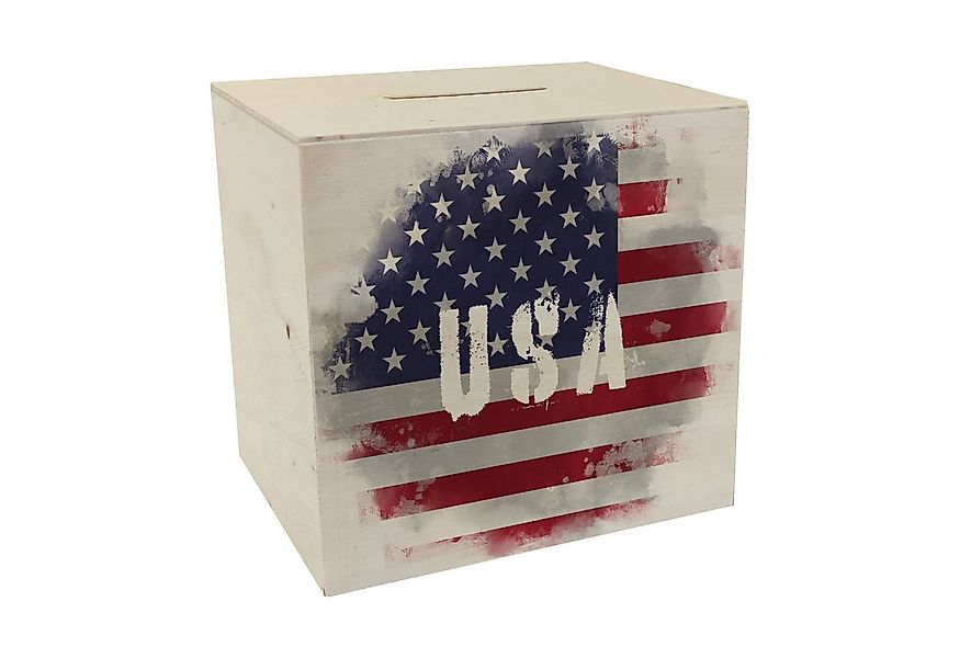 speecheese Spardose Spardose aus Holz USA-Flagge im Used Look - Sparschwein günstig online kaufen
