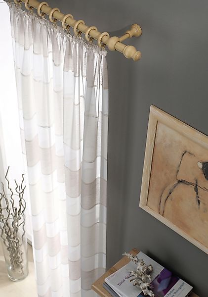 GARDINIA Gardinenstange "Set Holz" Ø 28 mm 1 läufig-läufig Fixmaß 1-Lauf günstig online kaufen