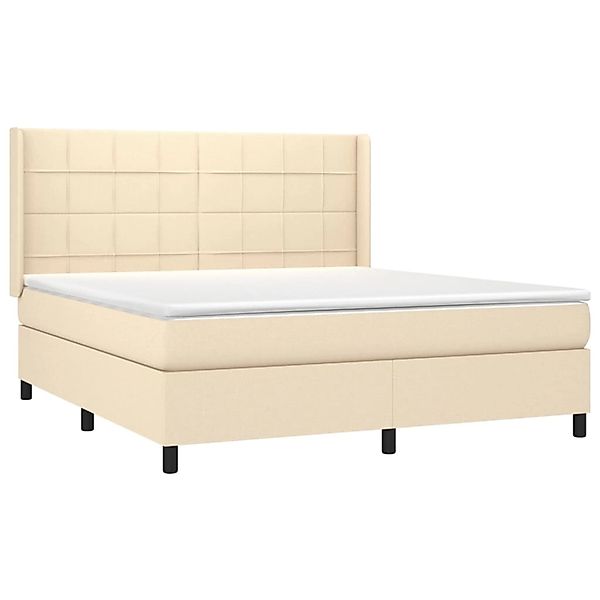 vidaXL Boxspringbett mit Matratze & LED Creme 180x200 cm Stoff 3138338 günstig online kaufen