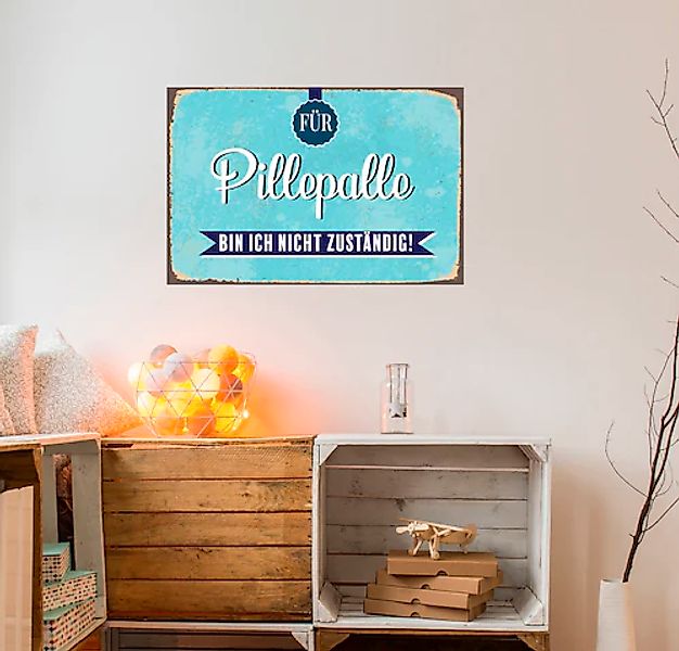 queence Metallbild »Pillepalle« Motivationsbilder   Schriftzug   Schriftzüg günstig online kaufen