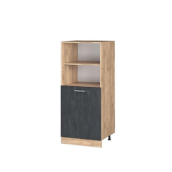 Vicco Herdumbauschrank R-Line Herdschrank Schwarz Beton/Goldkraft Eiche 60 günstig online kaufen