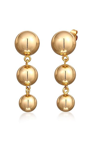 Elli Paar Ohrhänger Ohrstecker im Kugel Design Messing Silberfarben, Kugel günstig online kaufen
