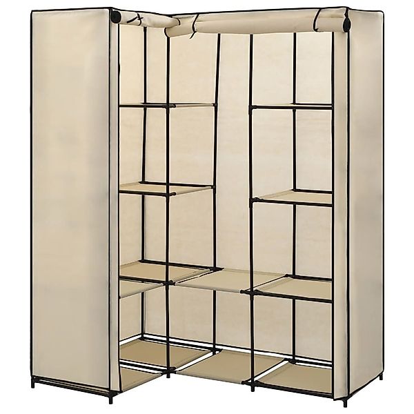 vidaXL Stoffschrank Eckkleiderschrank Creme 130 x günstig online kaufen