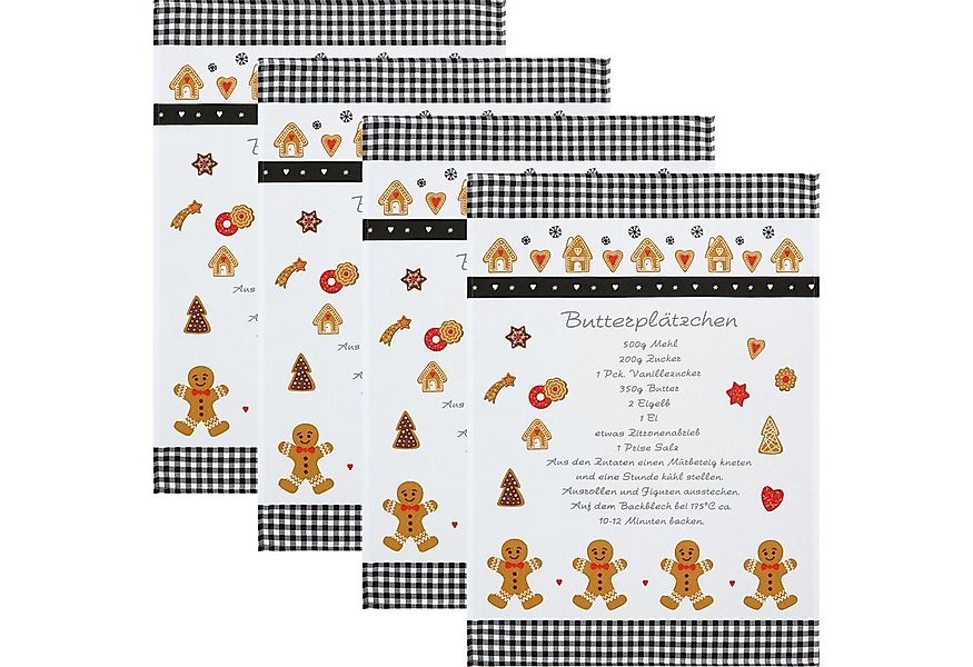 Erwin Müller Geschirrtuch Geschirrtuch "Butterplätzchen" 4er-Pack, Baumwoll günstig online kaufen