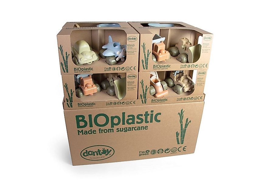 dantoy Spielzeug-LKW 2x bunte Fahrzeuge Auto Zug Flugzeug LKW, aus Bio-Kuns günstig online kaufen