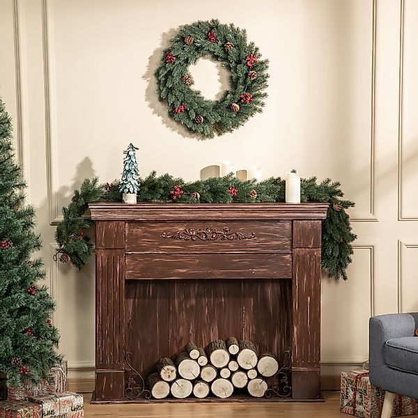 HOMCOM Tannenkranz Weihnachtskranz Türkranz mit Aufhängeöse Ø60 cm, grüner günstig online kaufen