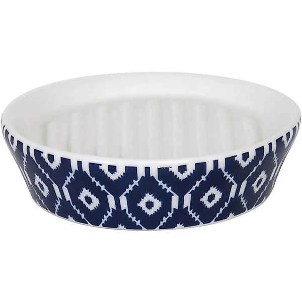 Seifenschale Ikat Keramik Blau-Weiß günstig online kaufen