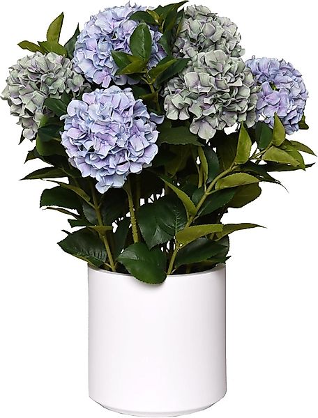 Kunstpflanze Kunststoff HYDRANGEA Rund - Blau, günstig online kaufen