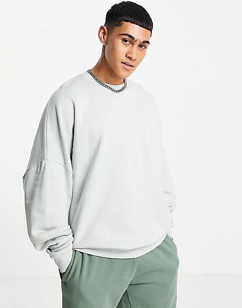 ASOS DESIGN – Super-Oversize-Sweatshirt in Grau günstig online kaufen