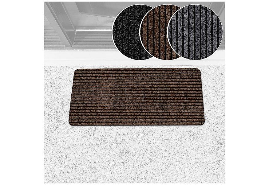 ANRO Fußmatte Türvorleger Schmutzfangmatte MiSCHA, eckig, Höhe: 8 mm, Robus günstig online kaufen