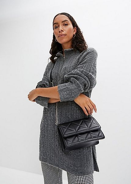 bonprix Longpullover aus Polyacryl, Polyester und Elasthan, mit Stehkragen günstig online kaufen