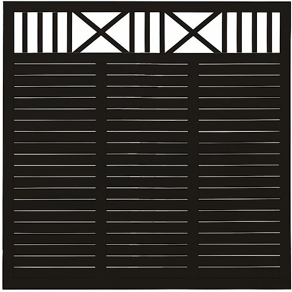 Sichtschutzzaun Nostalgi Nadelholz Schwarz 180 cm x 180 cm günstig online kaufen