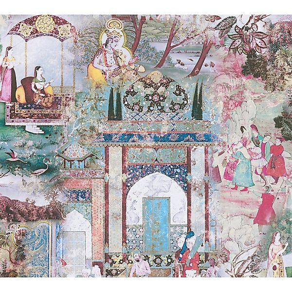 Vliestapete Orientalisch Vintage Matt glatt Rosa Grün FSC® günstig online kaufen