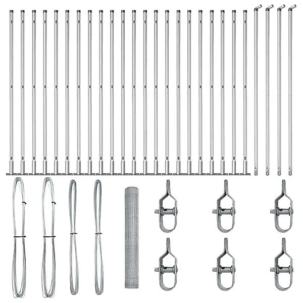 vidaXL Zaunpfosten Silber 50 x 1,2 m 25 mm Maschen Stahl 3353839 günstig online kaufen