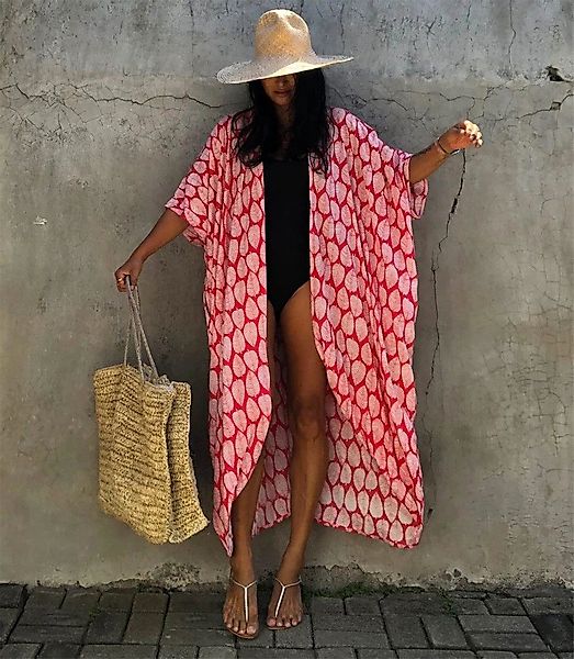 RWEUOQ Kimono Damen Strandkleid Strandtunika Bikini-Überwurf günstig online kaufen