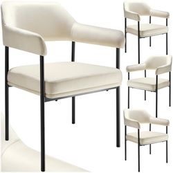 tectake Esszimmerstuhl Armlehnstuhl Doé, gepolstert, Stahlbeine günstig online kaufen