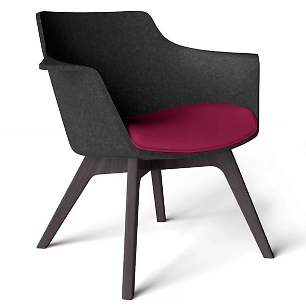 Klöber WOOOM (woo58) Sessel niedrig mit Holzgestell und Armlehnen günstig online kaufen