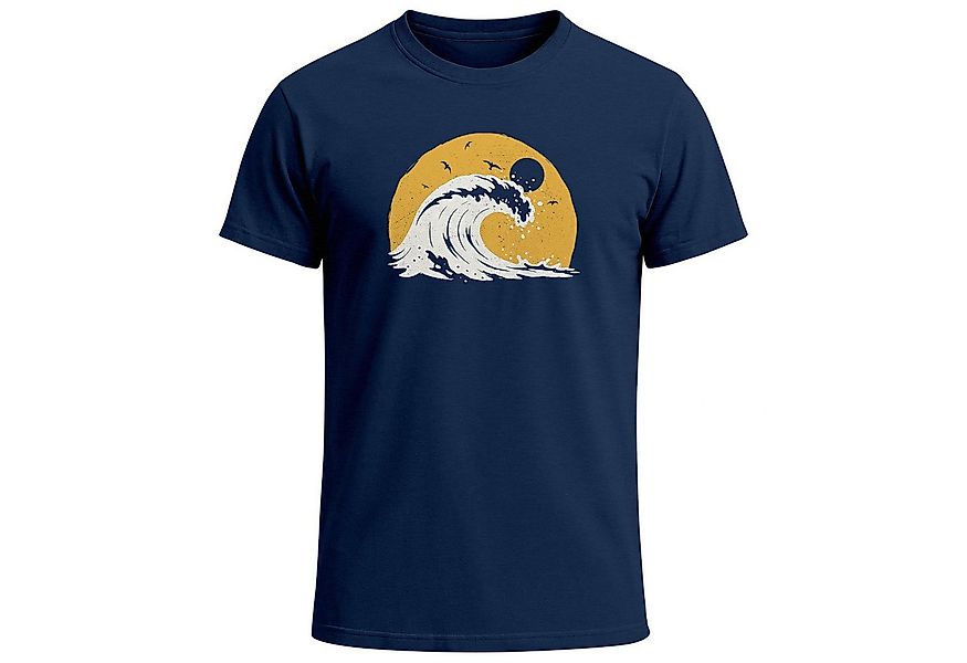 Neverless Print-Shirt Herren T-Shirt Frontprint Welle Printshirt Maritim Me günstig online kaufen