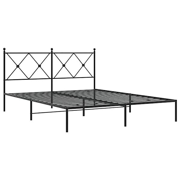 vidaXL Bettgestell mit Kopfteil Metall Schwarz 160x200 cm 376505 günstig online kaufen
