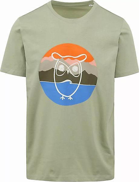 KnowledgeCotton Apparel T-shirt Druck Grün - Größe M günstig online kaufen