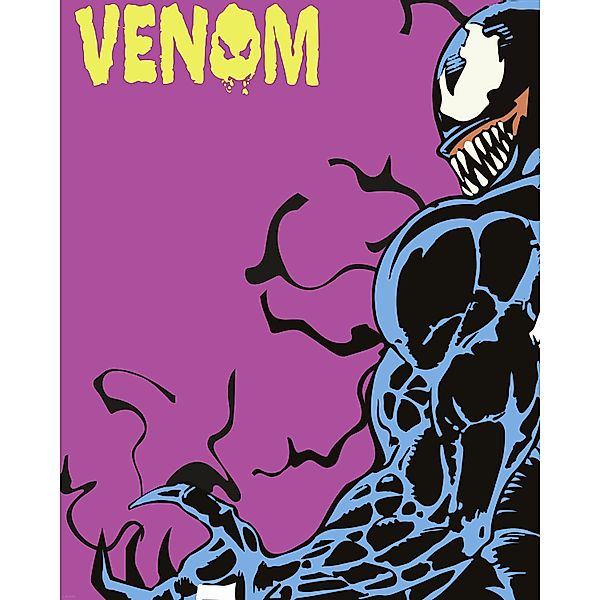 Komar Wandbild Marvel Venom Colourful Stare 40 cm x 50 cm Rosa günstig online kaufen