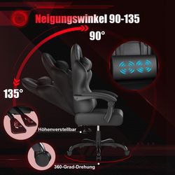 HOMALL Gaming-Stuhl Massage Bürostuhl mit Fußstütze,Kopfstütze günstig online kaufen