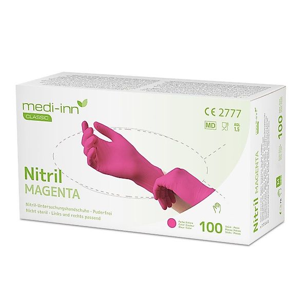 Medi-Inn Nitril-Handschuhe Nitril Magenta Einmalhandschuhe puderfrei günstig online kaufen