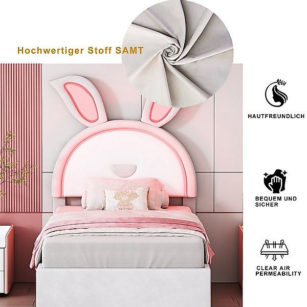 STILVORA Kinderbett 90x200 Polsterbett ohne Matratze,Bettgestell mit Staura günstig online kaufen