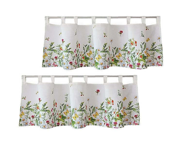 matches21 HOME & HOBBY Scheibengardine Scheiben-Gardine Landhaus-Stil Blume günstig online kaufen