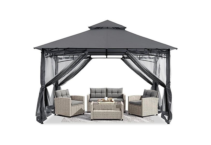 LuxusKollektion Partyzelt Pavillon 2.5x2.5m Wasserdicht Stabil Winterfest G günstig online kaufen