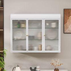 Celya Wandhängeschrank Glas-Wandregal,Hängeschrank küche, Drei Glastüren,Dr günstig online kaufen