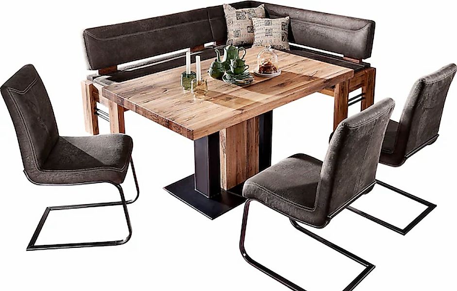 K+W Komfort & Wohnen Eckbankgruppe »Floyd« Set, 5 Stk. tlg. Stauraum-Eckban günstig online kaufen