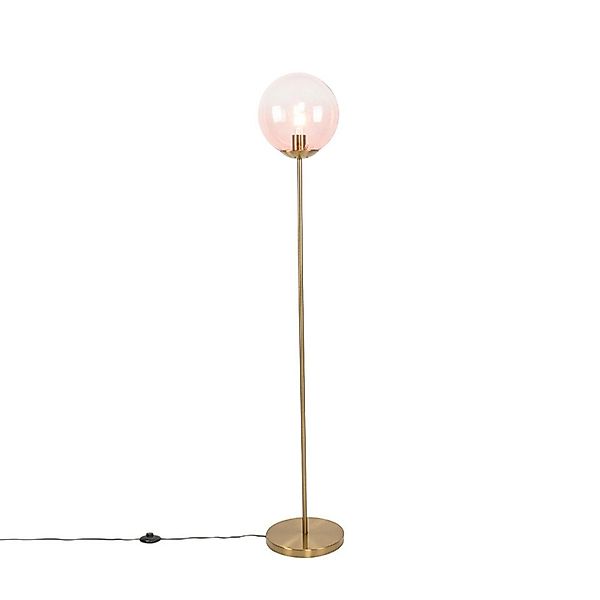 Qazqa Stehlampe Pallon, ohne Leuchtmittel, E27, Rosa, Art Deco, Glas, 1-fla günstig online kaufen