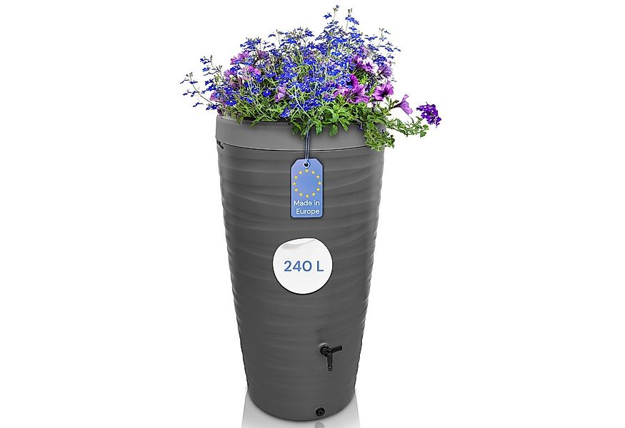 YourCasa Regentonne 240 Liter [Wave Design] Regenfass aus Kunststoff mit Wa günstig online kaufen