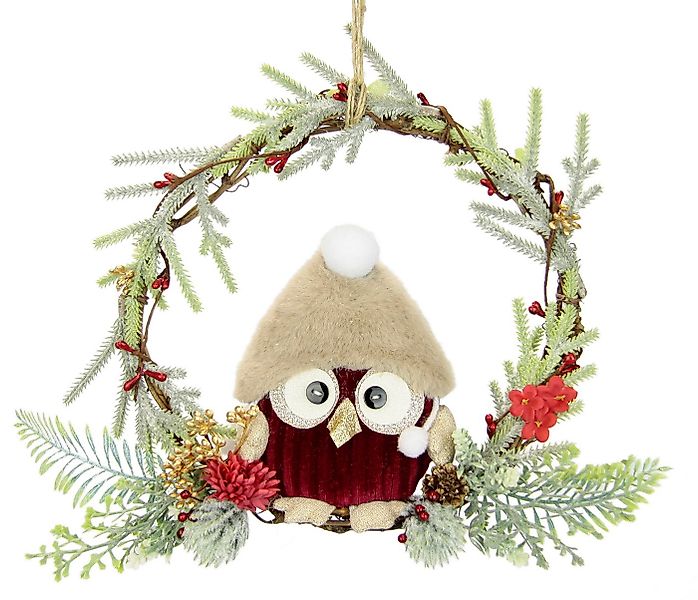 Kunstkranz Tannen-Kranz Eule/Beeren/Tanne Tanne, I.GE.A., Höhe 20 cm, Dekor günstig online kaufen