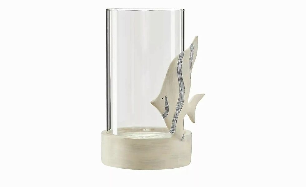 HOME STORY Windlicht Fisch   ¦ creme ¦ Polyresin (Kunstharz),Glas ¦ Maße (c günstig online kaufen