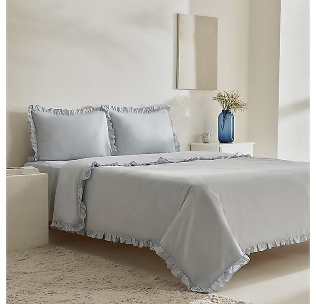 Karaca Bettwäsche Home Pure Ruffle 100% Baumwolle Doppelbett Bettwäsche Bet günstig online kaufen