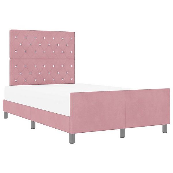 vidaXL Bett Bettgestell Rosa 120x200 cm Samt (1-tlg) günstig online kaufen
